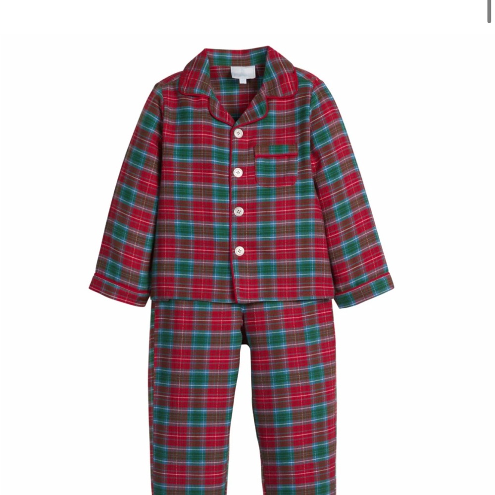 Hanna Andersson Red and Green Plaid Kids Pajama Set